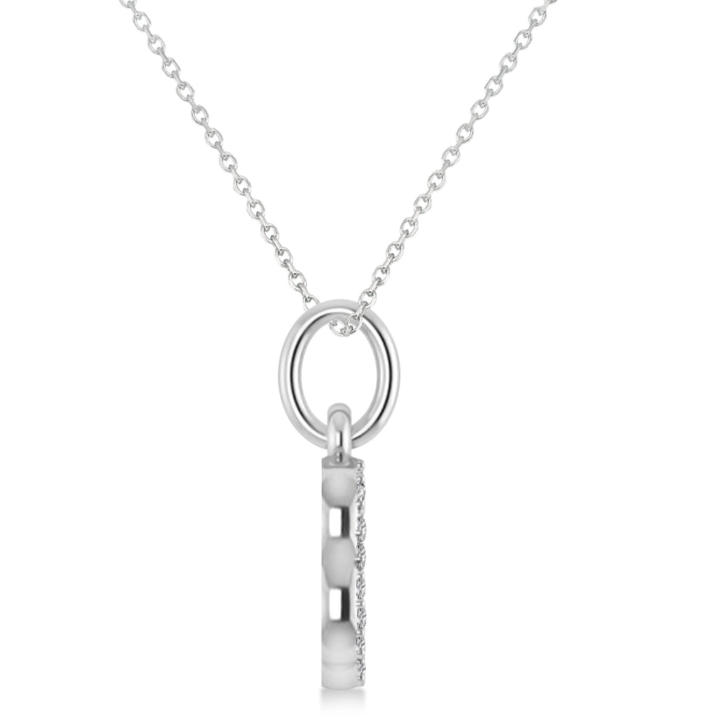 Aries Zodiac Diamond Pendant Necklace 14k White Gold (0.12ct)