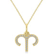 Aries Zodiac Diamond Pendant Necklace 14k Yellow Gold (0.12ct)