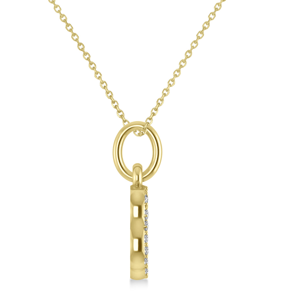 Aries Zodiac Diamond Pendant Necklace 14k Yellow Gold (0.12ct)