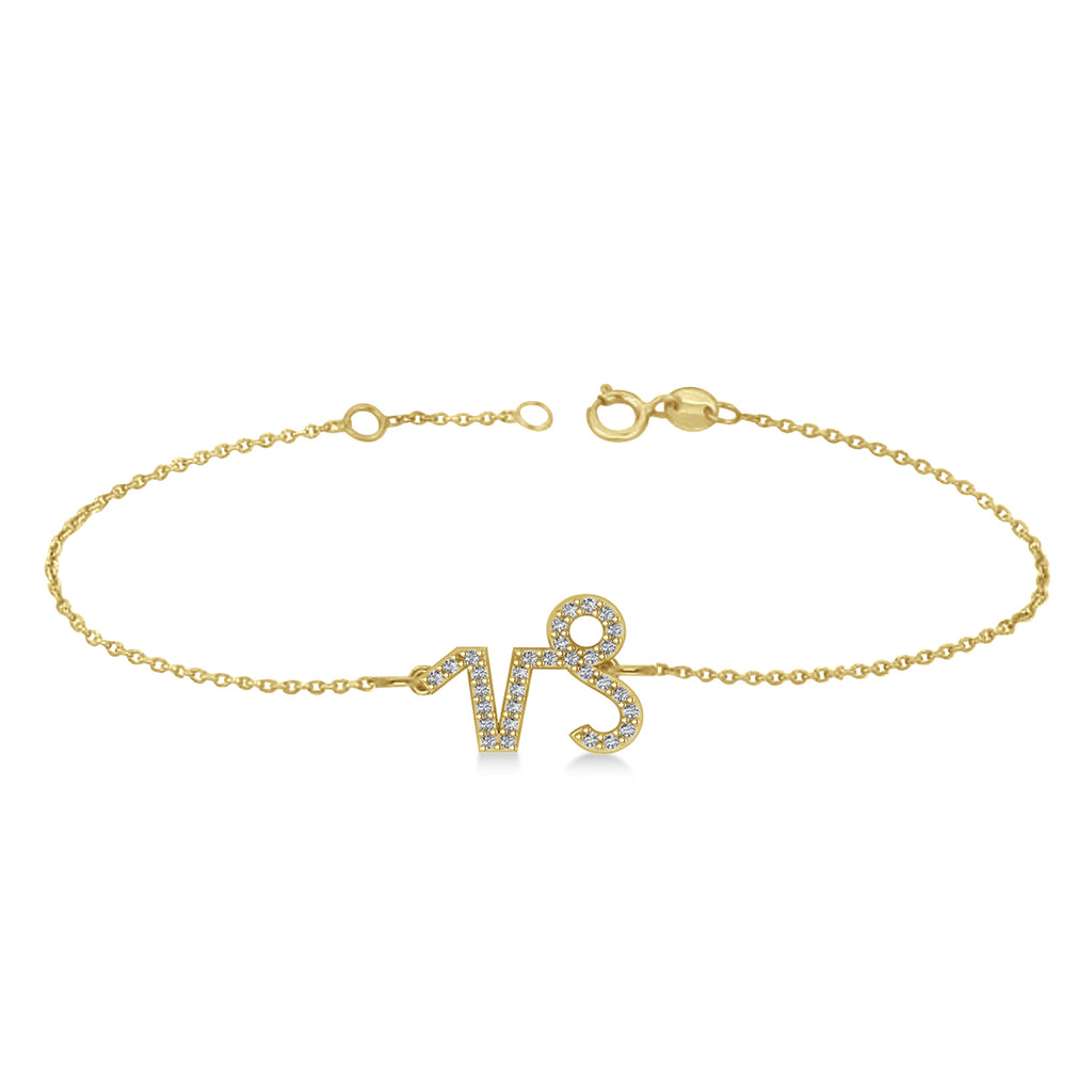 Capricorn Zodiac Diamond Bracelet 14k Yellow Gold (0.155ct)
