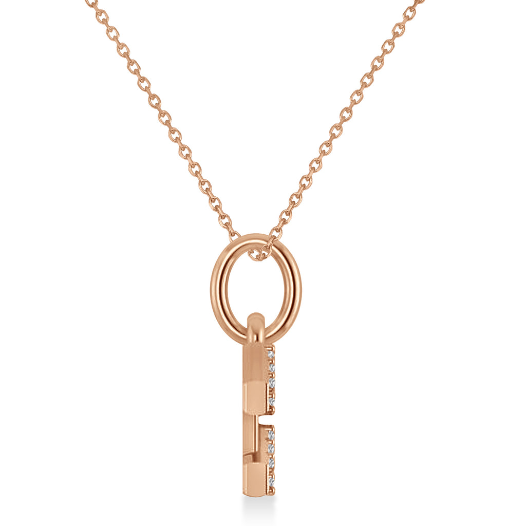 Aquarius Zodiac Diamond Pendant Necklace 14k Rose Gold (0.15ct)