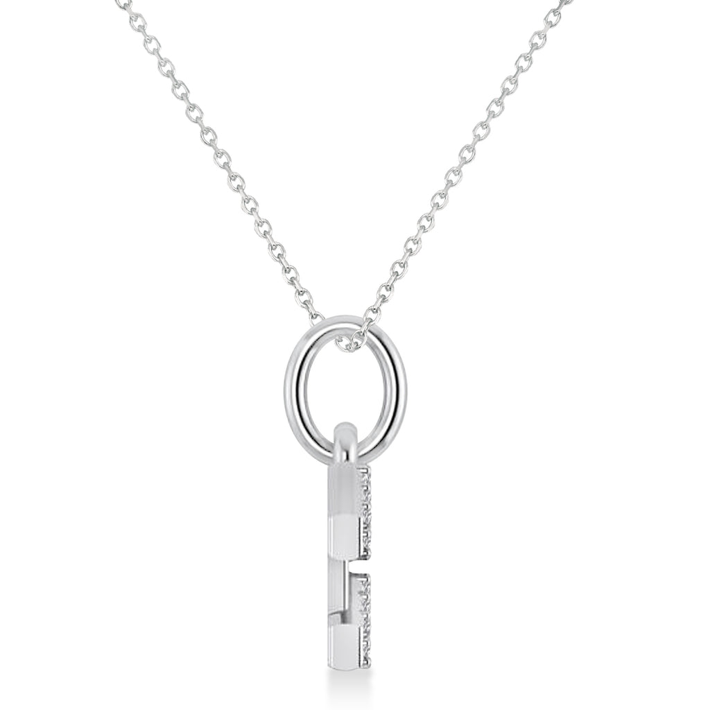 Aquarius Zodiac Diamond Pendant Necklace 14k White Gold (0.15ct)