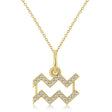 Aquarius Zodiac Diamond Pendant Necklace 14k Yellow Gold (0.15ct)
