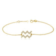 Aquarius Zodiac Diamond Bracelet 14k Yellow Gold (0.15ct)