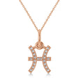 Pisces Zodiac Diamond Pendant Necklace 14k Rose Gold (0.10ct)