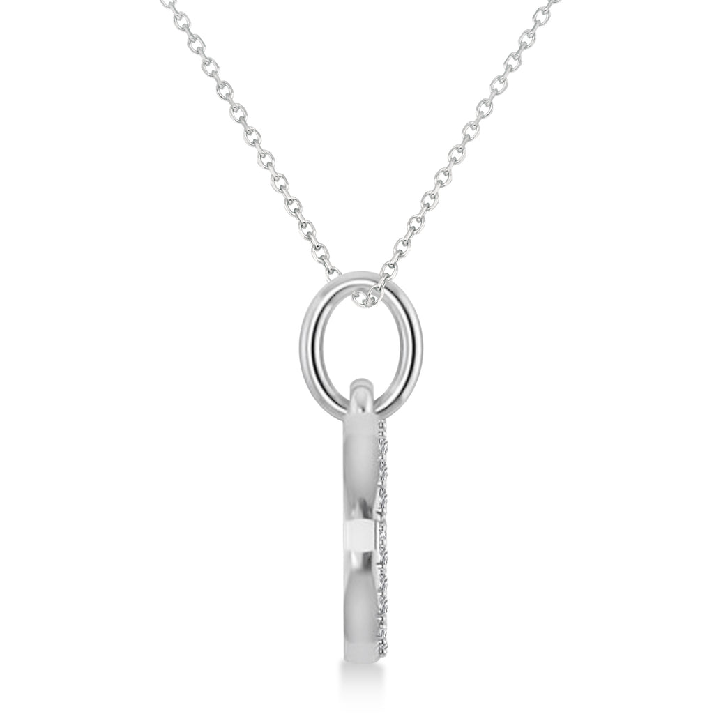 Pisces Zodiac Diamond Pendant Necklace 14k White Gold (0.10ct)