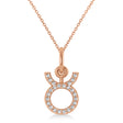 Taurus Zodiac Diamond Pendant Necklace 14k Rose Gold (0.12ct)