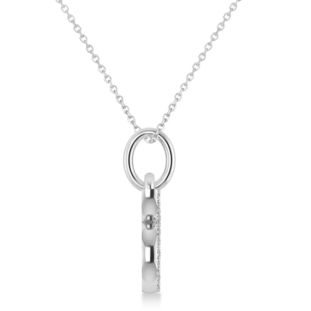 Taurus Zodiac Diamond Pendant Necklace 14k White Gold (0.12ct)