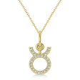 Taurus Zodiac Diamond Pendant Necklace 14k Yellow Gold (0.12ct)