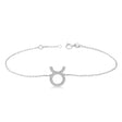Taurus Zodiac Diamond Bracelet 14k White Gold (0.12ct)