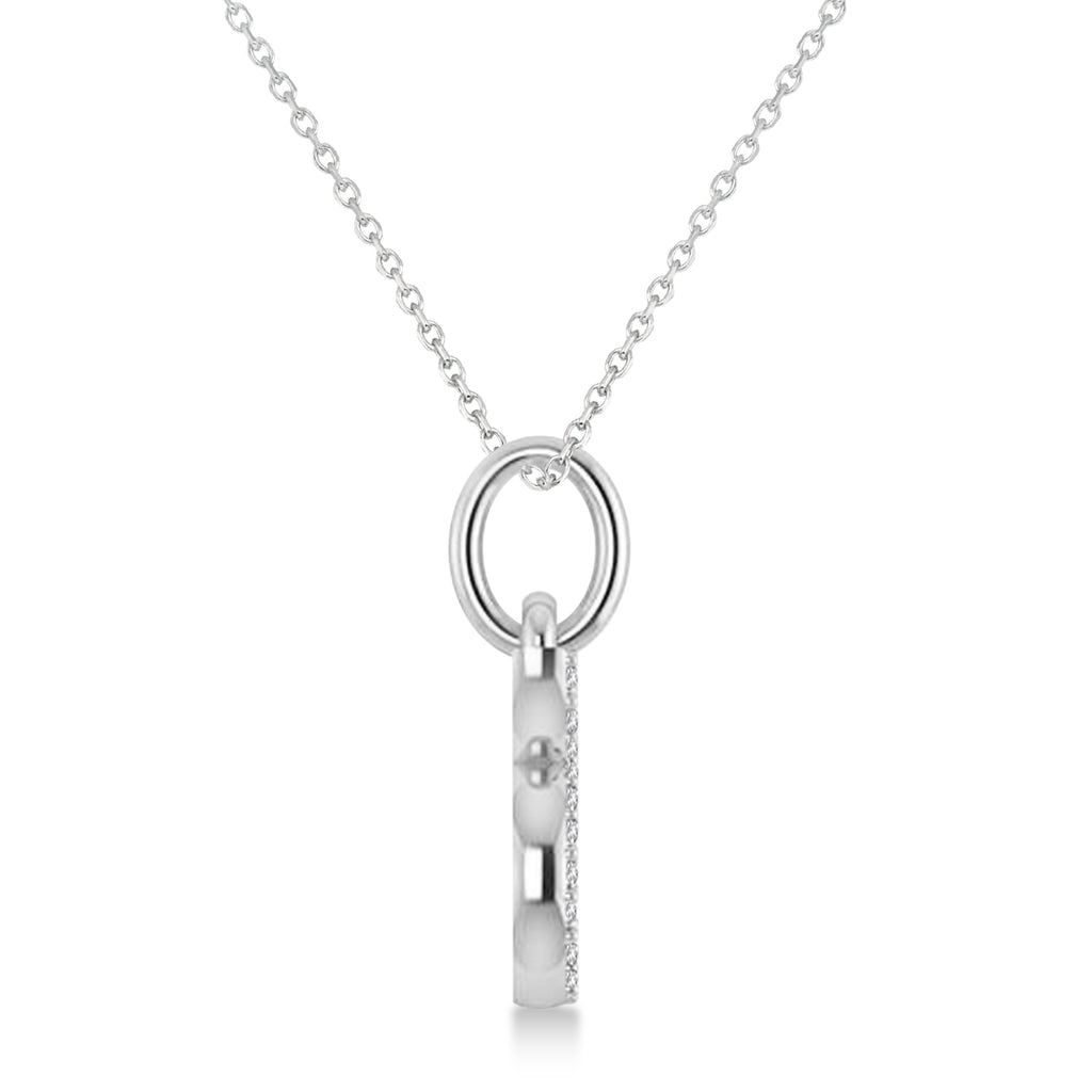 Gemini Zodiac Diamond Pendant Necklace 14k White Gold (0.15ct)