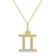 Gemini Zodiac Diamond Pendant Necklace 14k Yellow Gold (0.15ct)