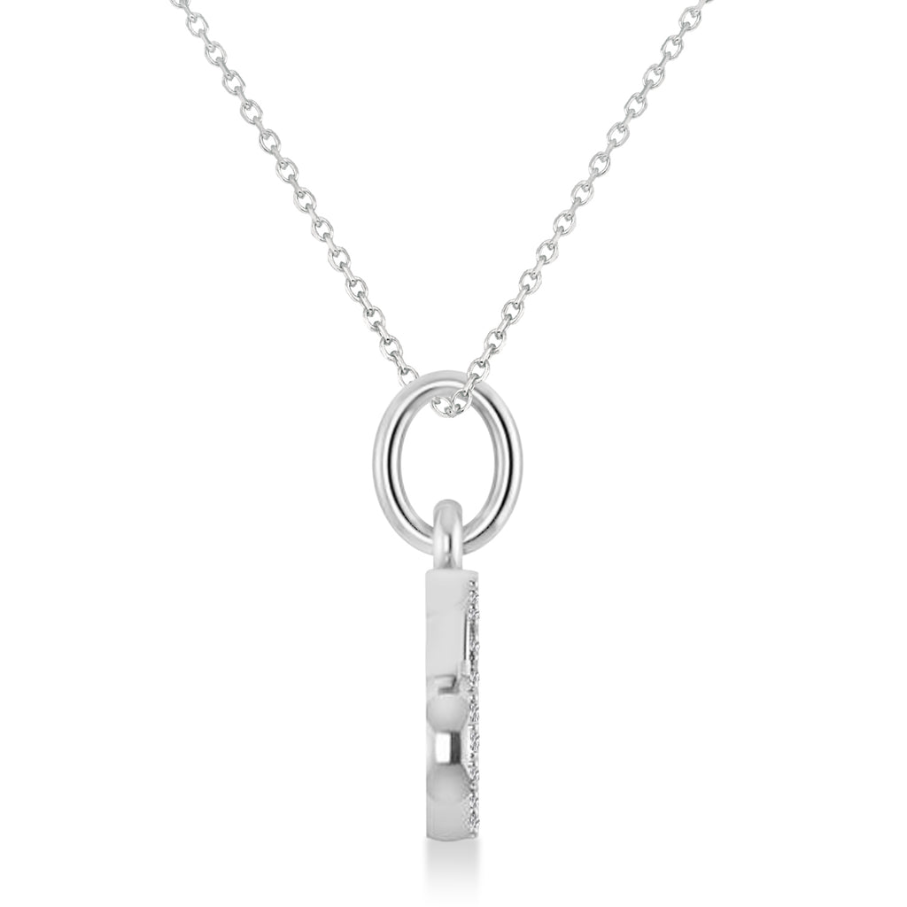 Cancer Zodiac Diamond Pendant Necklace 14k White Gold (0.18ct)