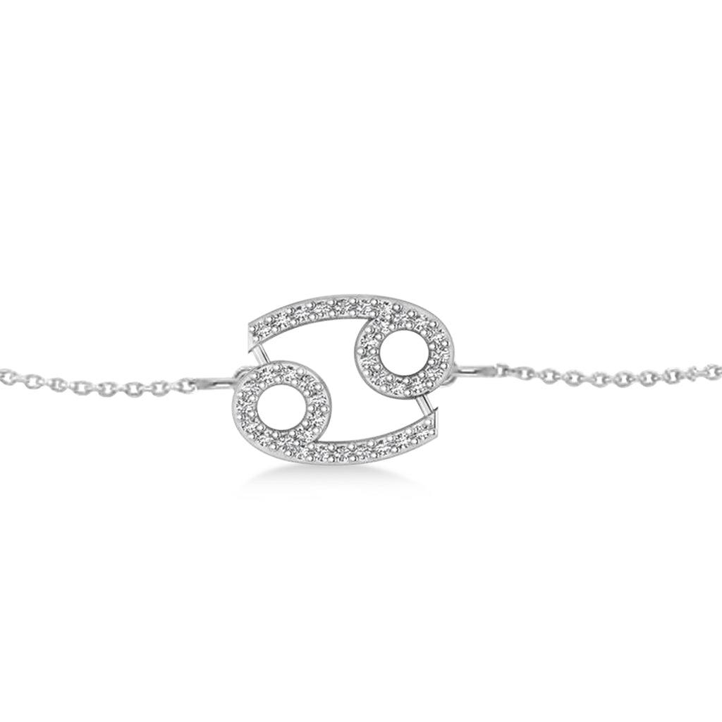 Cancer Zodiac Diamond Bracelet 14k White Gold (0.18ct)
