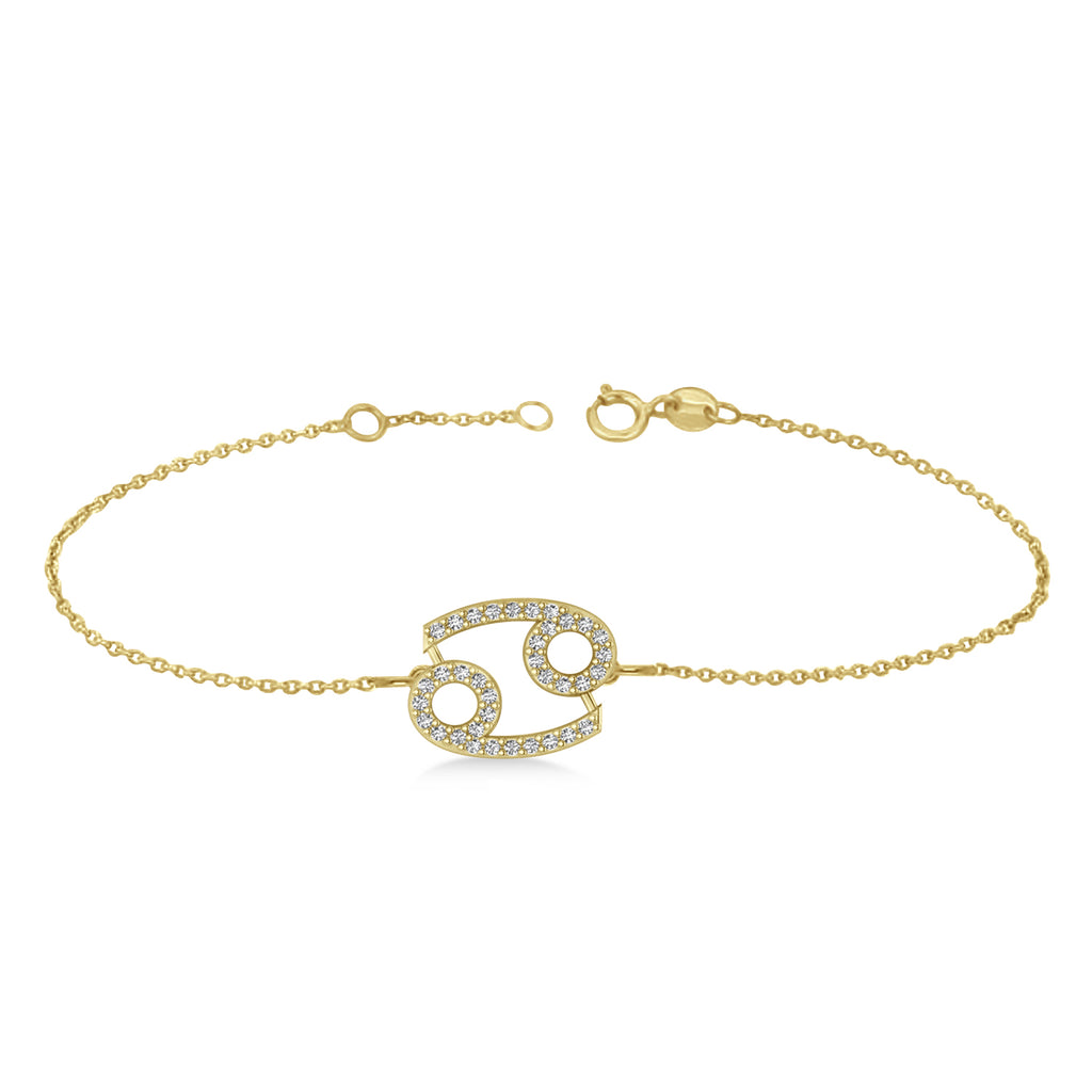 Cancer Zodiac Diamond Bracelet 14k Yellow Gold (0.18ct)