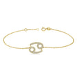 Cancer Zodiac Diamond Bracelet 14k Yellow Gold (0.18ct)