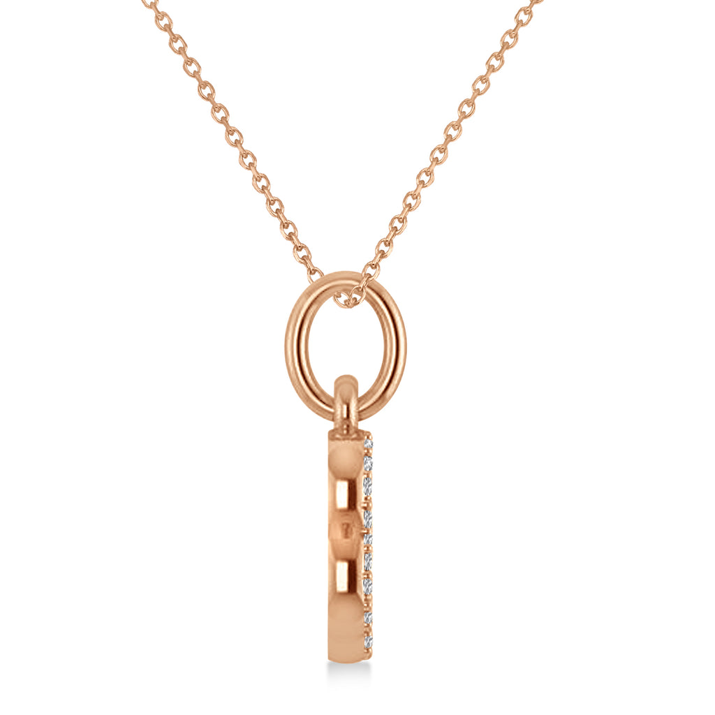 Leo Zodiac Diamond Pendant Necklace 14k Rose Gold (0.125ct)