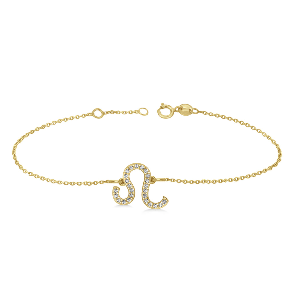 Leo Zodiac Diamond Bracelet 14k Yellow Gold (0.125ct)