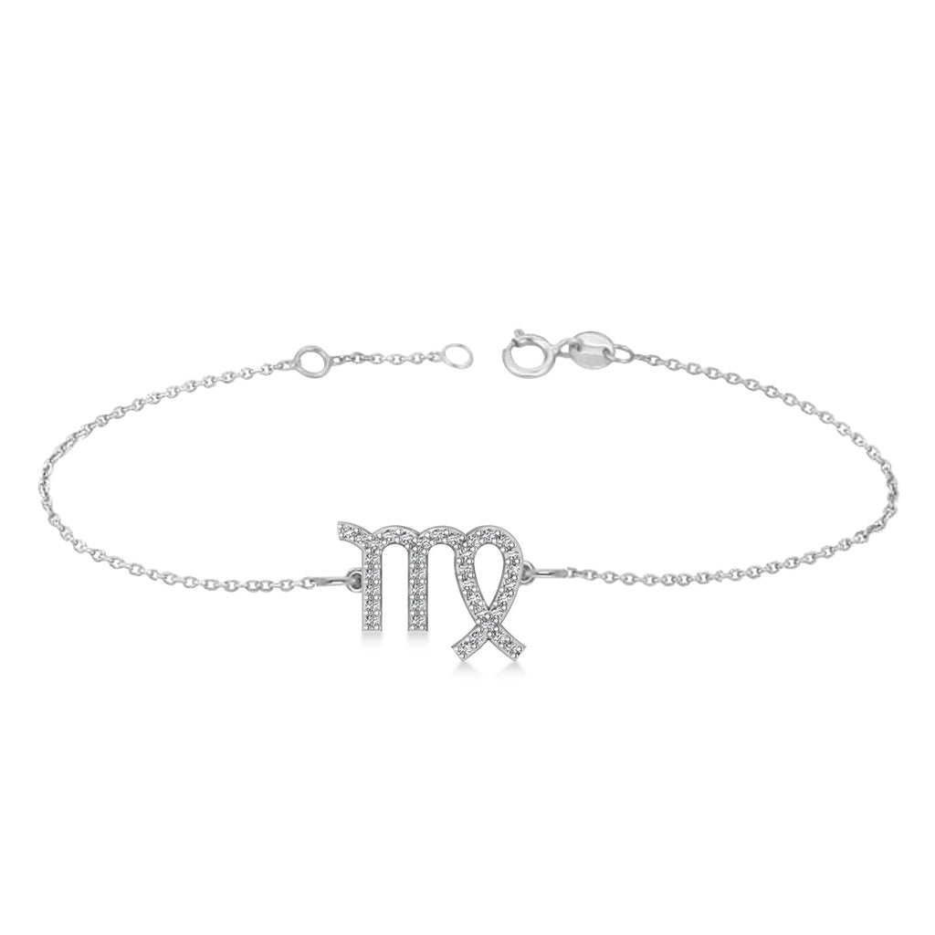 Virgo Zodiac Diamond Bracelet 14k White Gold (0.18ct)