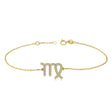 Virgo Zodiac Diamond Bracelet 14k Yellow Gold (0.18ct)