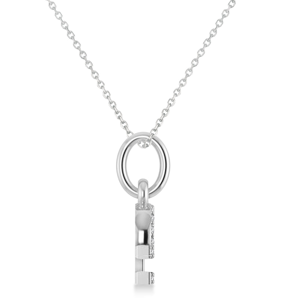 Libra Zodiac Diamond Pendant Necklace 14k White Gold (0.135ct)