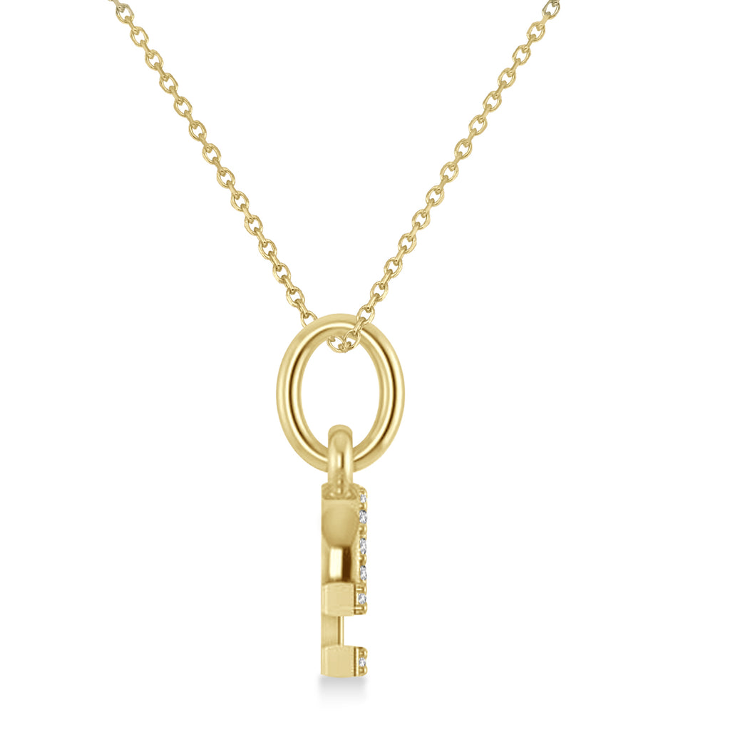 Libra Zodiac Diamond Pendant Necklace 14k Yellow Gold (0.135ct)