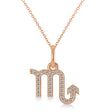 Scorpio Zodiac Diamond Pendant Necklace 14k Rose Gold (0.16ct)