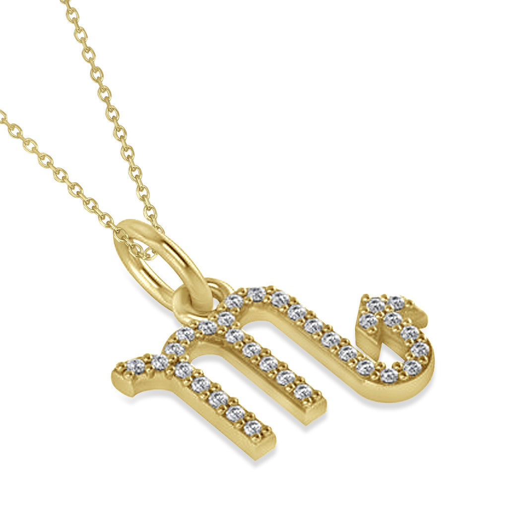 Scorpio Zodiac Diamond Pendant Necklace 14k Yellow Gold (0.16ct)