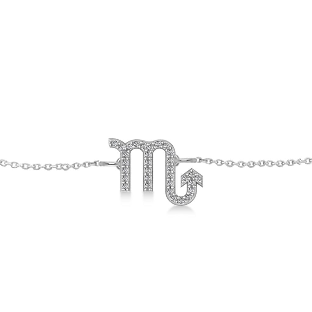 Scorpio Zodiac Diamond Bracelet 14k White Gold (0.16ct)