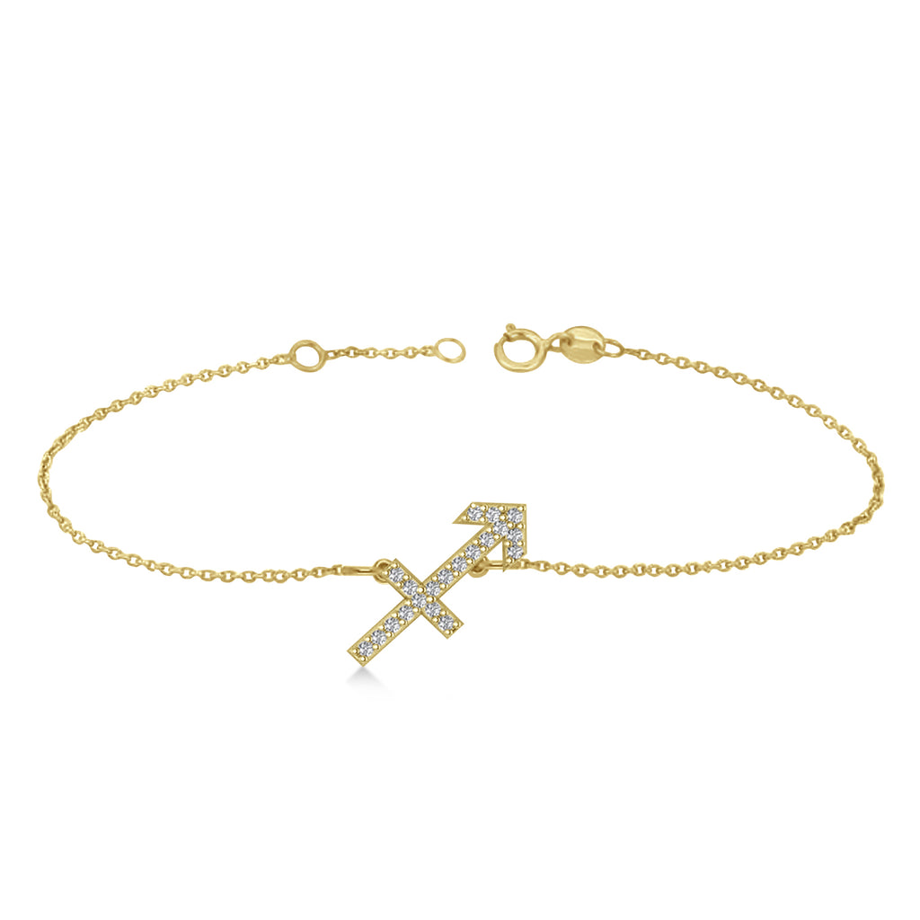 Sagittarius Zodiac Diamond Bracelet 14k Yellow Gold (0.10ct)