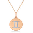Diamond Gemini Zodiac Disk Pendant Necklace 14k Rose Gold (0.11ct)