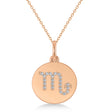 Diamond Scorpio Zodiac Disk Pendant Necklace 14k Rose Gold (0.11ct)