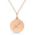 Diamond Sagittarius Zodiac Disk Pendant Necklace 14k Rose Gold (0.06ct)