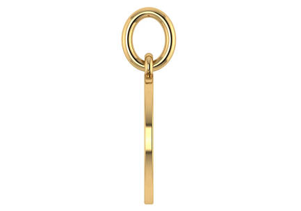 Aquarius Disk Zodiac Pendant Necklace 14k Yellow Gold