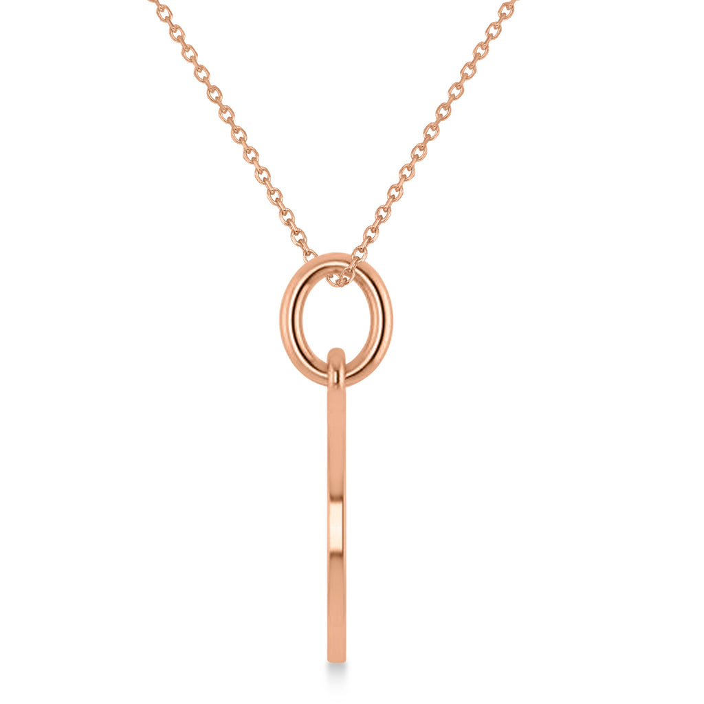Libra Disk Zodiac Pendant Necklace 14k Rose Gold