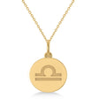 Libra Disk Zodiac Pendant Necklace 14k Yellow Gold