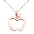 Hollow Apple Pendant Necklace in Plain Metal 14k Rose Gold