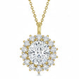 Oval Moissanite and Diamond Pendant Necklace 14k Yellow Gold (5.15ctw)