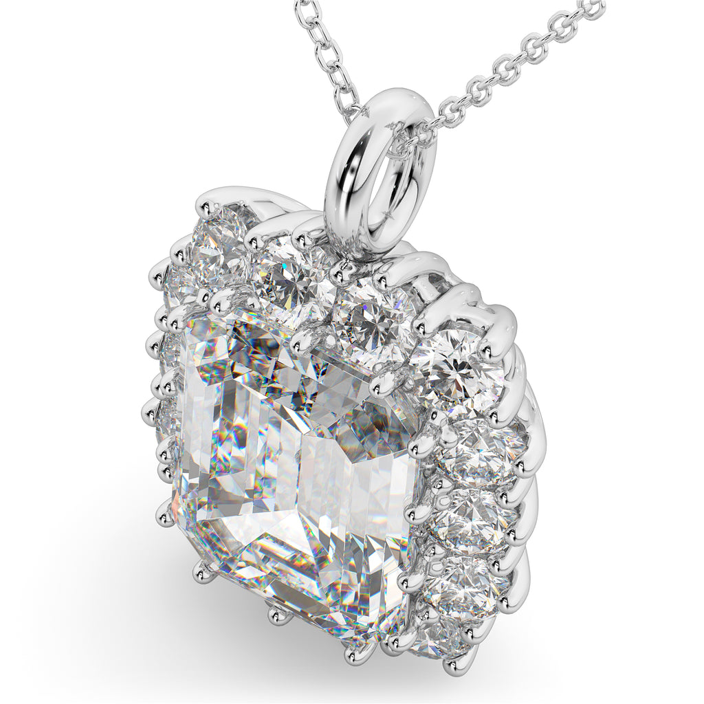 Emerald Cut Diamond Pendant 14k White Gold (5.68ct)