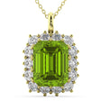 Emerald Cut Peridot & Diamond Pendant 14k Yellow Gold (5.68ct)
