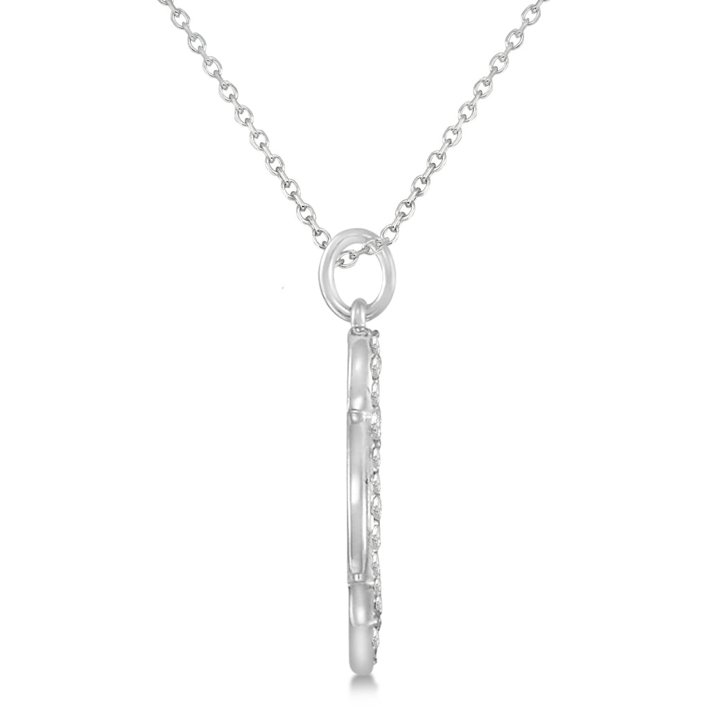 Diamond Penguin Pendant Necklace 14k White Gold (0.16ct)