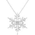 Diamond Wintertime Snowflake Pendant Necklace 14k White Gold (0.04ct)