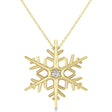 Diamond Wintertime Snowflake Pendant Necklace 14k Yellow Gold (0.04ct)