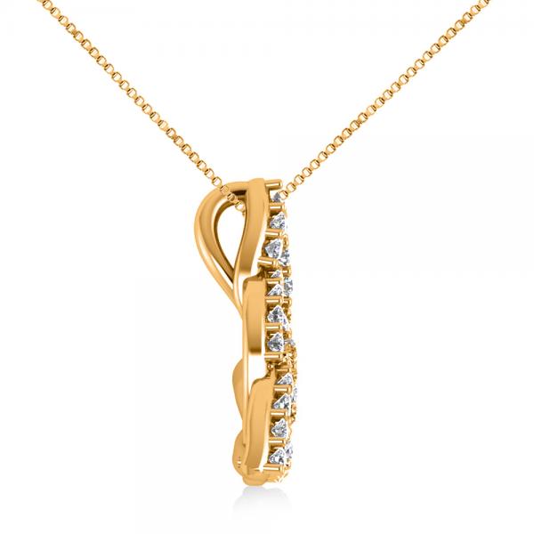 Diamond Trinity Celtic Knot Pendant Necklace 14k Yellow Gold (0.45ct)