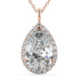 Halo Pear Shaped Lab Diamond Necklace 14k Rose Gold (4.69ct)