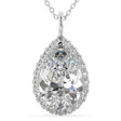 Halo Pear Shaped Lab Grown Diamond Necklace 14k White Gold (4.69ct)
