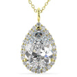 Halo Pear Shaped Lab Diamond Necklace 14k Yellow Gold (4.69ct)