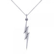 Lightning Bolt Drop Pendant Necklace in Plain Metal 14k White Gold