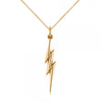 Lightning Bolt Drop Pendant Necklace in Plain Metal 14k Yellow Gold