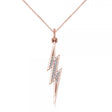 Diamond Accented Lightning Bolt Pendant Necklace in 14k Rose Gold (0.06ct)